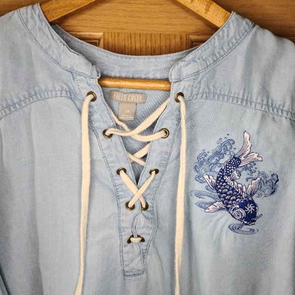 Pirate Style Lace Up Shirt - Picture 1 of 6